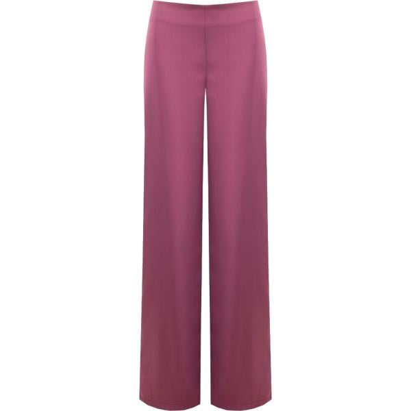 Pantaloni a palazzo da donna in viola scuro made in italy Rinascimento