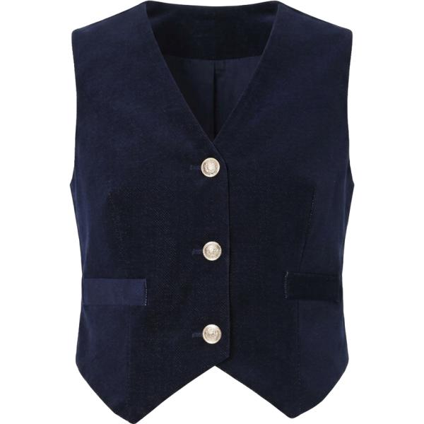 gilet Rinascimento blu tinta unita
