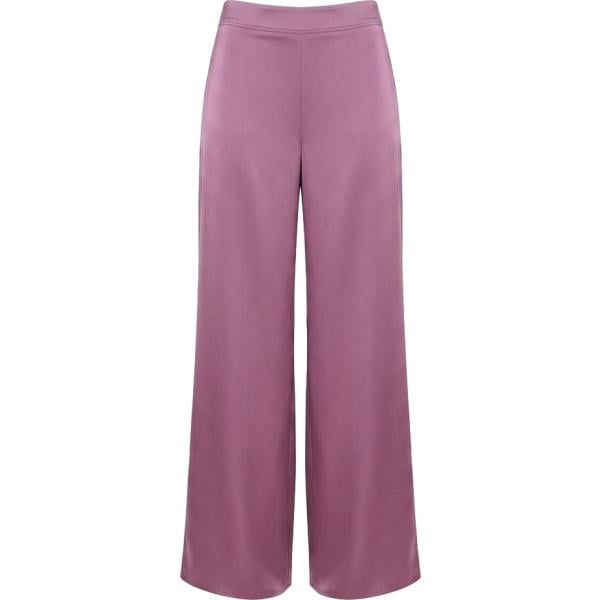 pantaloni a palazzo Rinascimento viola tinta unita