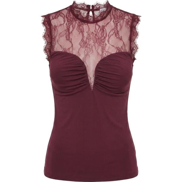 top Rinascimento rosso a fiori