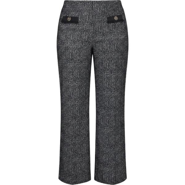 Pantaloni da donna in nero pece curvy made in italy a vita alta con zip Rinascimento Rinascimento