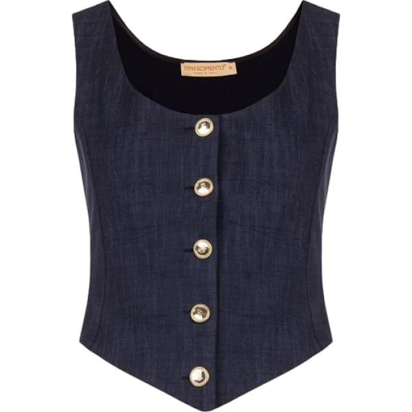 gilet Rinascimento blu tinta unita