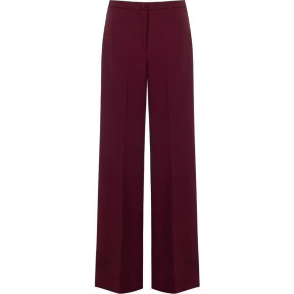 Pantaloni a palazzo da donna in bordeaux made in italy a vita alta con zip Rinascimento