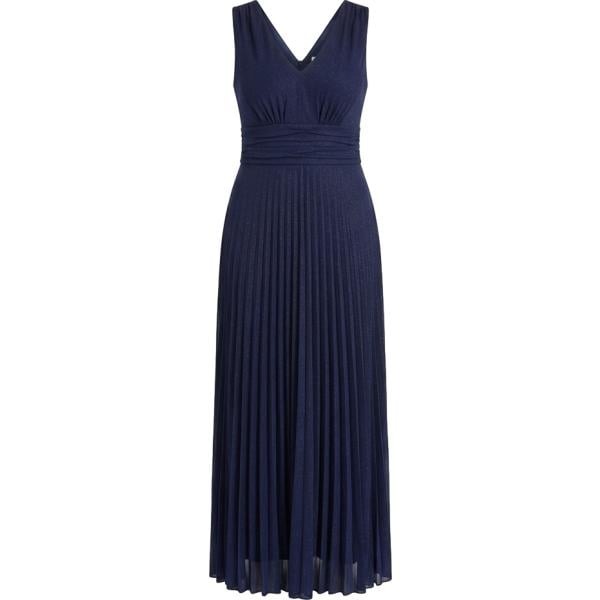 Vestito lungo da donna in blu scuro curvy con glitter con spalline made in italy in nylon Rinascimento Rinascimento