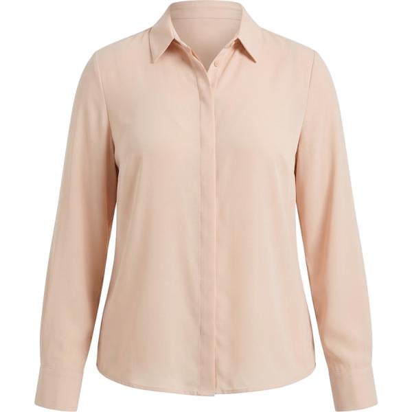 Camicia da donna in beige sabbia curvy collo classico made in italy Rinascimento Rinascimento