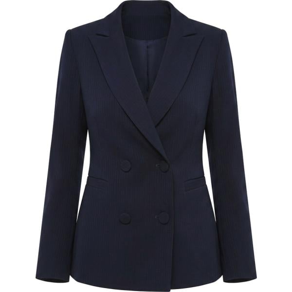Giacca da donna in blu scuro a righe con scollo made in italy Rinascimento