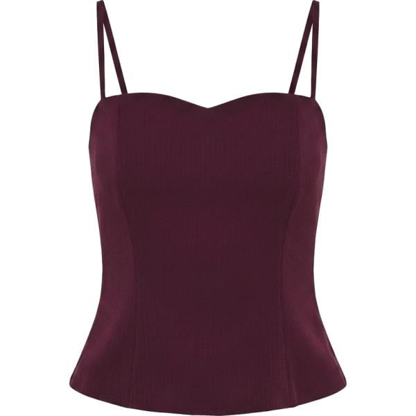 Top da donna in bordeaux con spalline made in italy con zip Rinascimento
