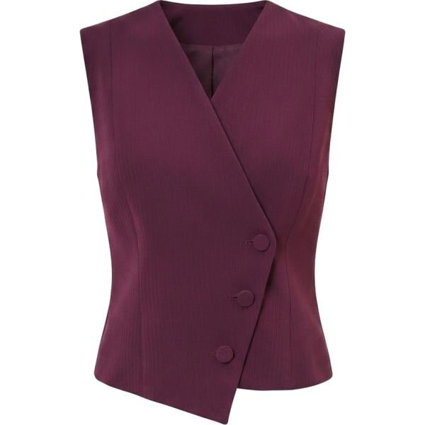 Gilet da donna in bordeaux a righe collo a v made in italy senza maniche a punta Rinascimento Rinascimento
