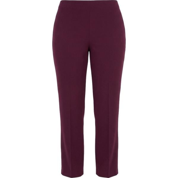 Pantaloni da donna in bordeaux curvy made in italy a vita alta con zip Rinascimento
