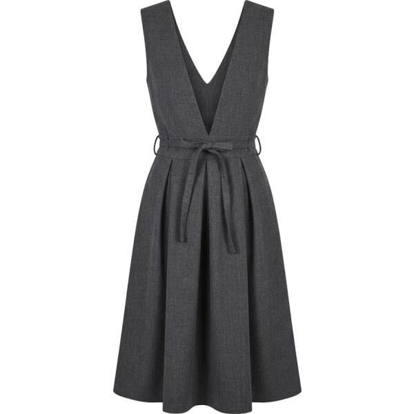 Vestito longuette/midi da donna in grigio scuro con spalline made in italy in viscosa Rinascimento