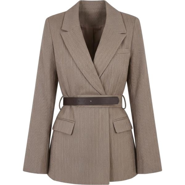Giacca soprabito da uomo in marrone scuro collo con revers made in italy con zip in viscosa Rinascimento