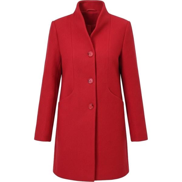 Cappotto da donna in rosso classico monopetto a maniche lunghe in lana Rinascimento