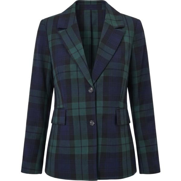 Giacca da donna in nero pece scozzese made in italy in viscosa Rinascimento