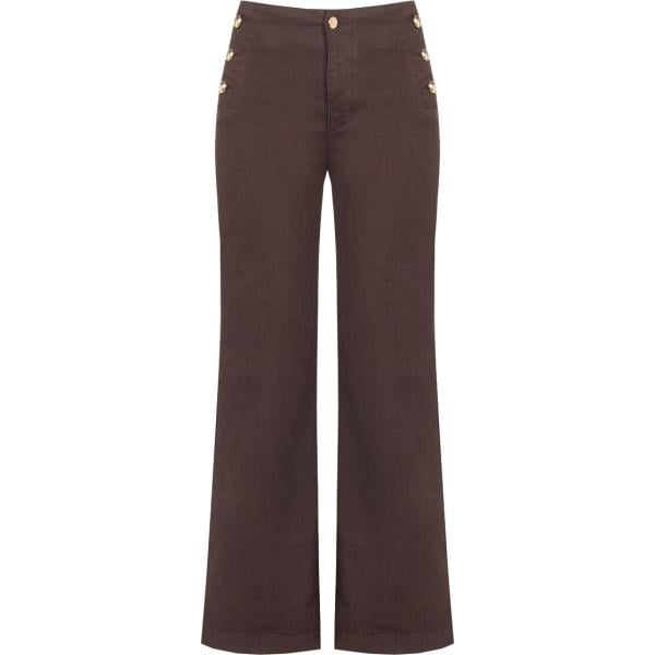 pantaloni Rinascimento marrone tinta unita