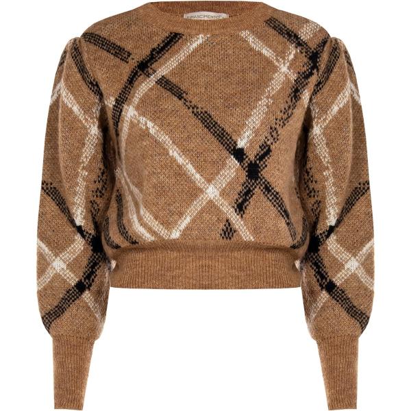 maglieria Rinascimento marrone a quadri