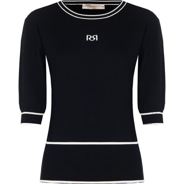 t-shirt Rinascimento nero tinta unita