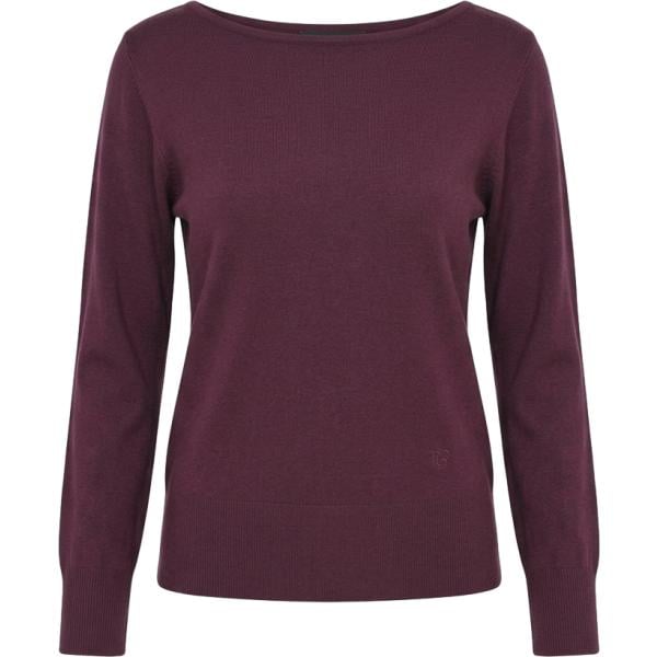 Maglione da donna in bordeaux con scollo a maniche lunghe Rinascimento