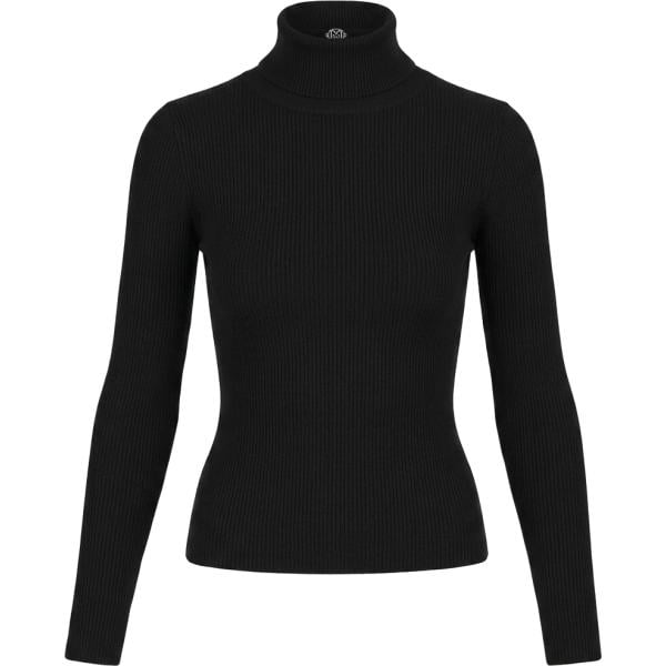 Pullover da donna in nero pece collo a dolcevita a maniche lunghe in viscosa Rinascimento Rinascimento