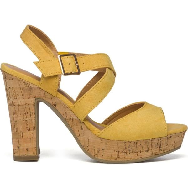 sandali in pelle Lora Ferres giallo