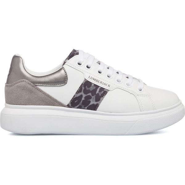 sneakers Lumberjack bianco animalier