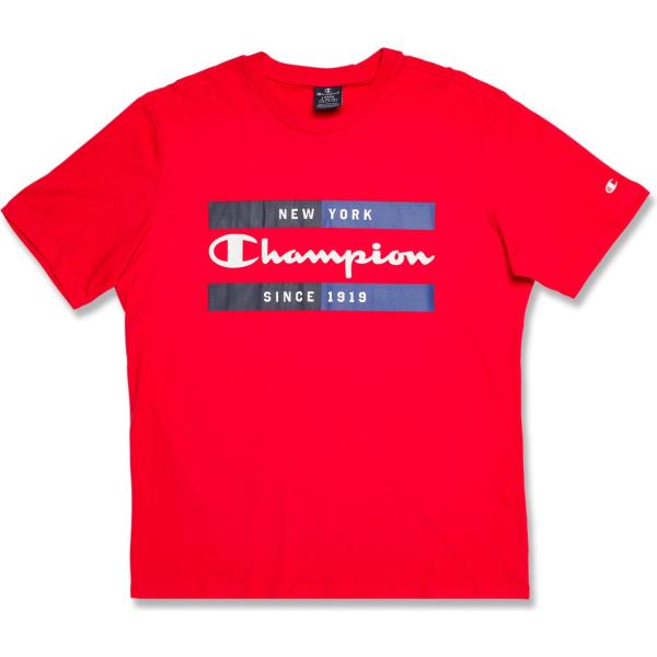 t-shirt Champion rosso con stampe