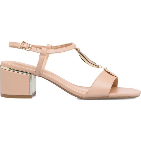 sandali in pelle da donna in rosa chiaro con tacco squadrato in pelle Lora Ferres