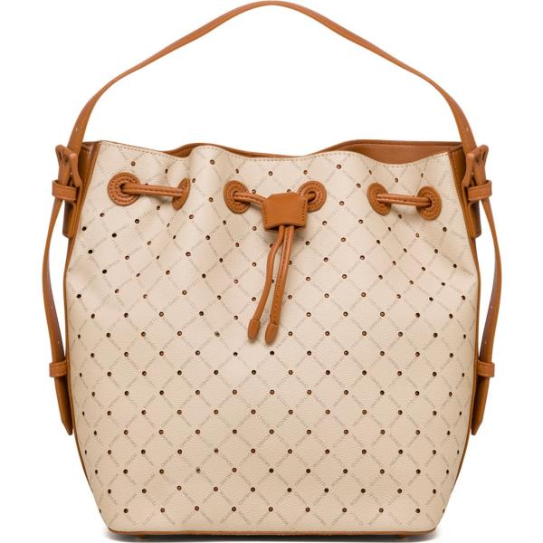 borse a spalla Romeo Gigli marrone con stampe