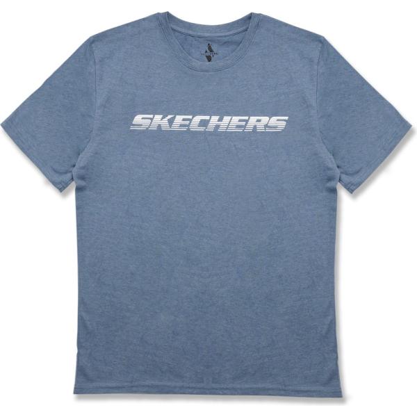 t-shirt Skechers blu con stampe