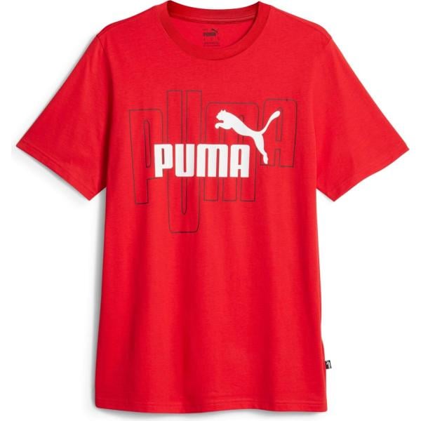 t-shirt Puma rosso con stampe