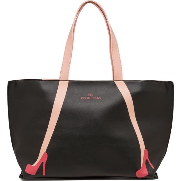 borse a spalla Swish Jeans nero con stampe