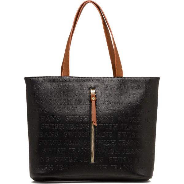borse a spalla Swish Jeans nero con stampe