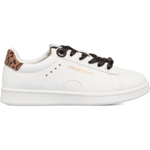 sneakers Swish Jeans bianco animalier