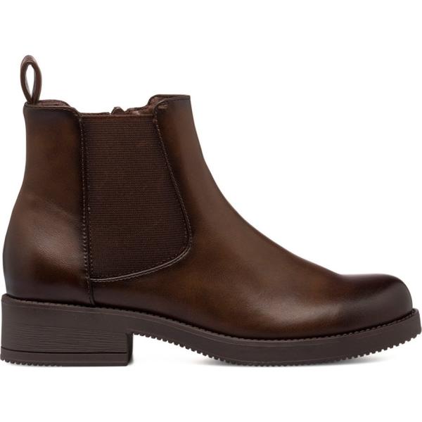 stivaletti da donna in marrone scuro con zip in ecopelle Lora Ferres