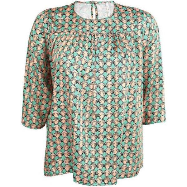 bluse Lumina verde con stampe
