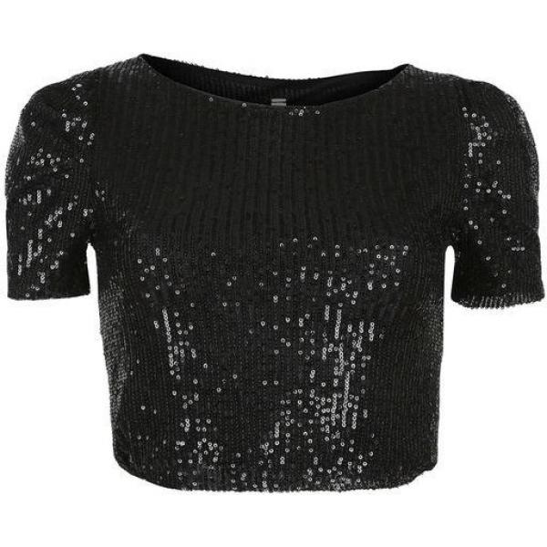 top Solada nero tinta unita