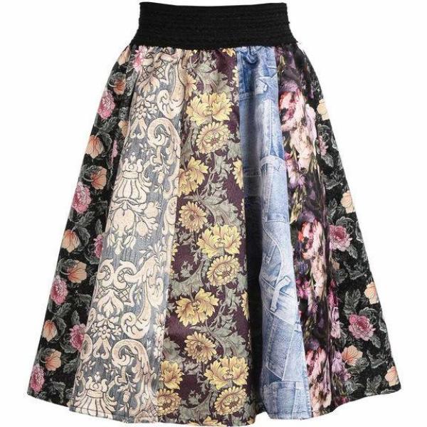 gonne lunghe Lucky grigio con stampe