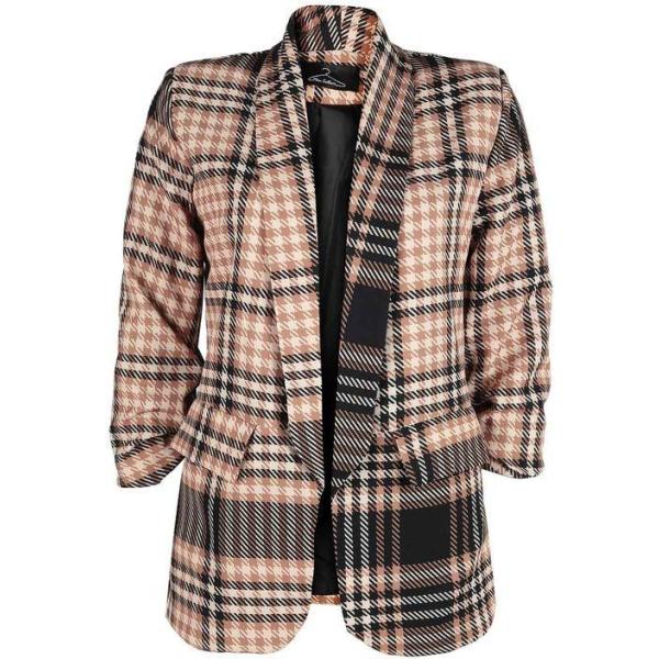 blazer New Collection marrone con stampe