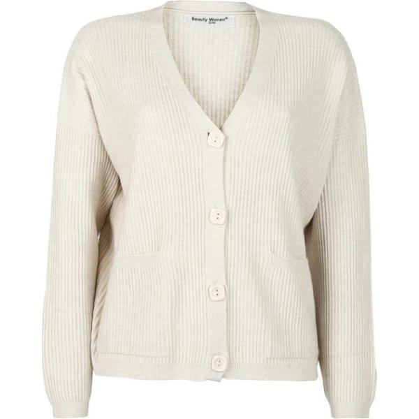 cardigans Beauty Women bianco tinta unita