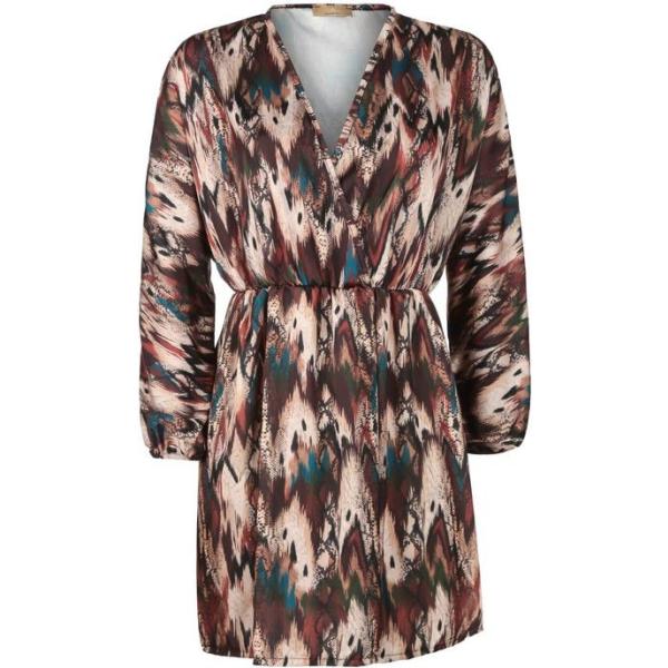 vestiti lunghi Made In Italy marrone con stampe