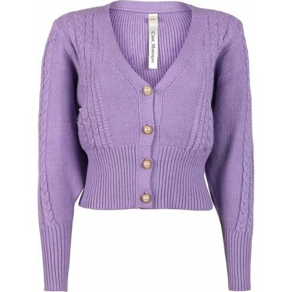 cardigans Cest Monique viola tinta unita