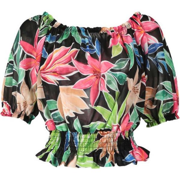 top Ella Style nero a fiori