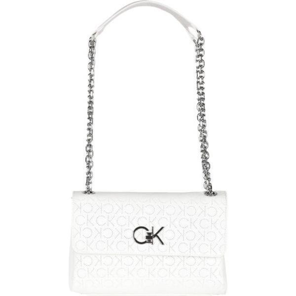 borse a mano Calvin Klein bianco tinta unita