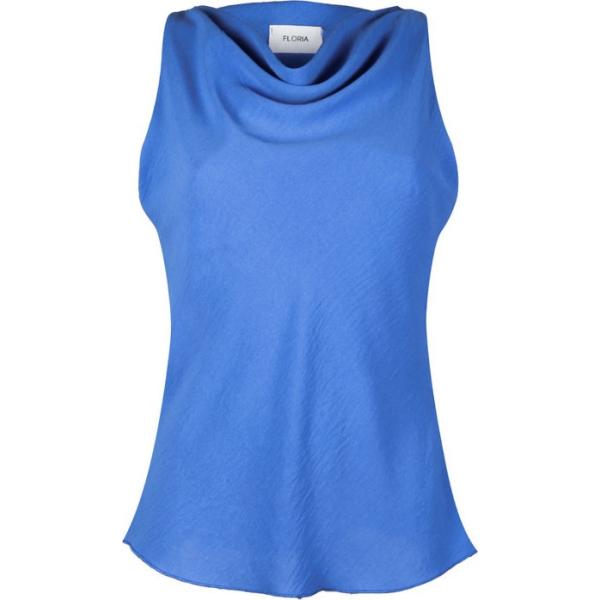 top Floria blu tinta unita