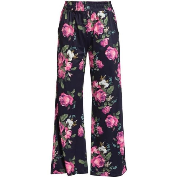 pantaloni a palazzo Eletta nero a fiori