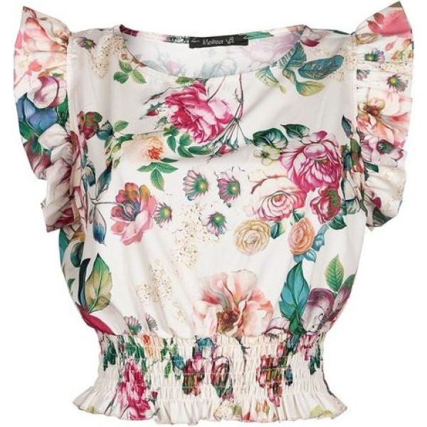 top Melitea bianco con stampe