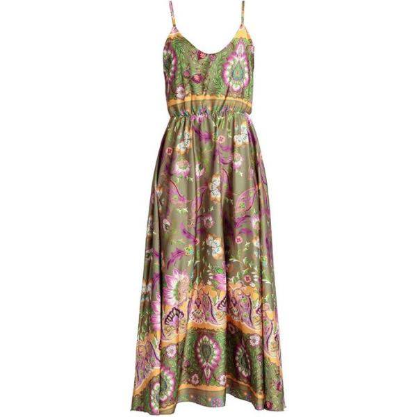 vestiti lunghi Made In Italy verde con stampe