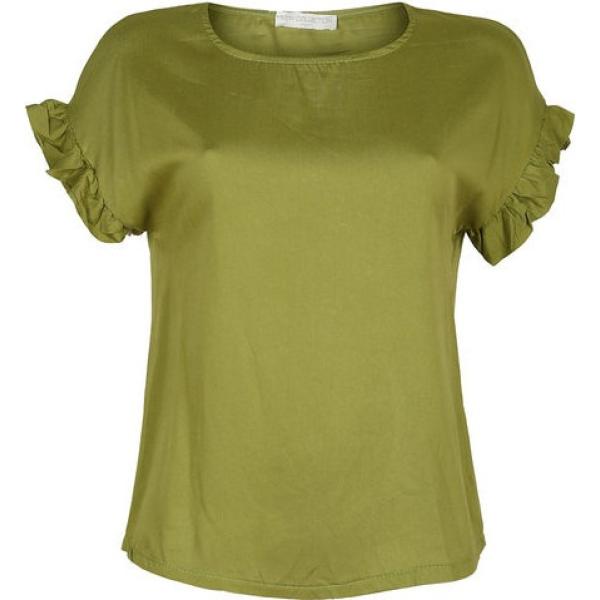 bluse Coolples verde tinta unita