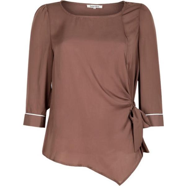 bluse Sweet Miss marrone tinta unita