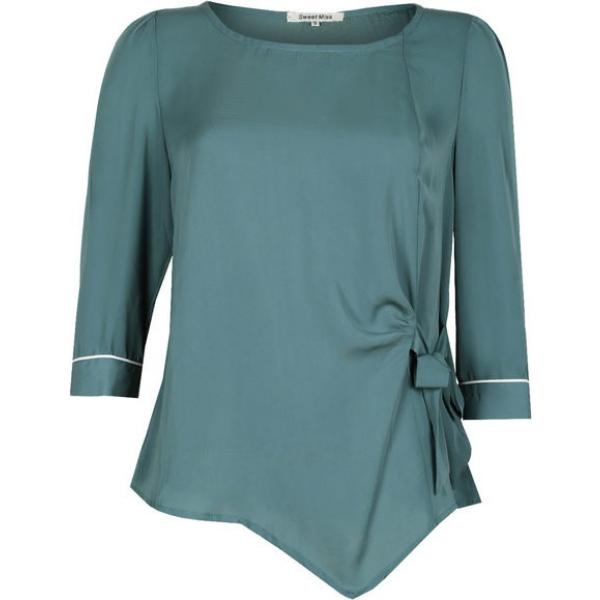 bluse Sweet Miss grigio tinta unita