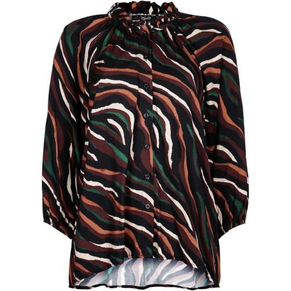 camicie Mihos marrone con stampe